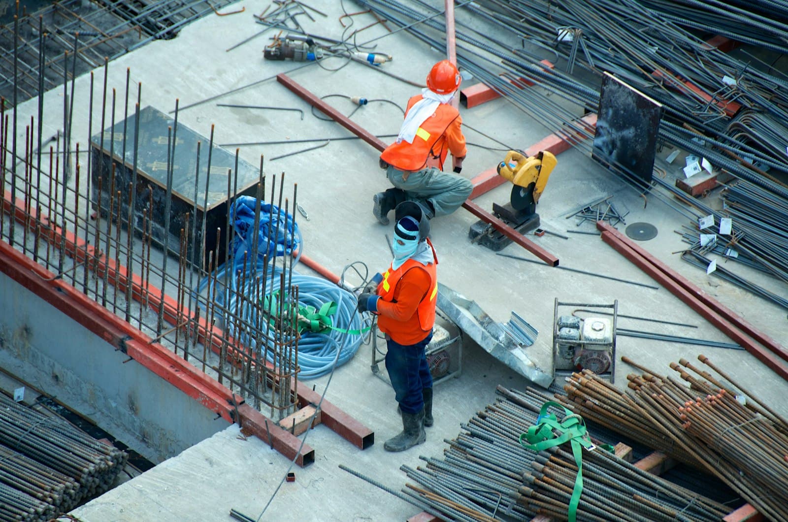 Tradies at work on site