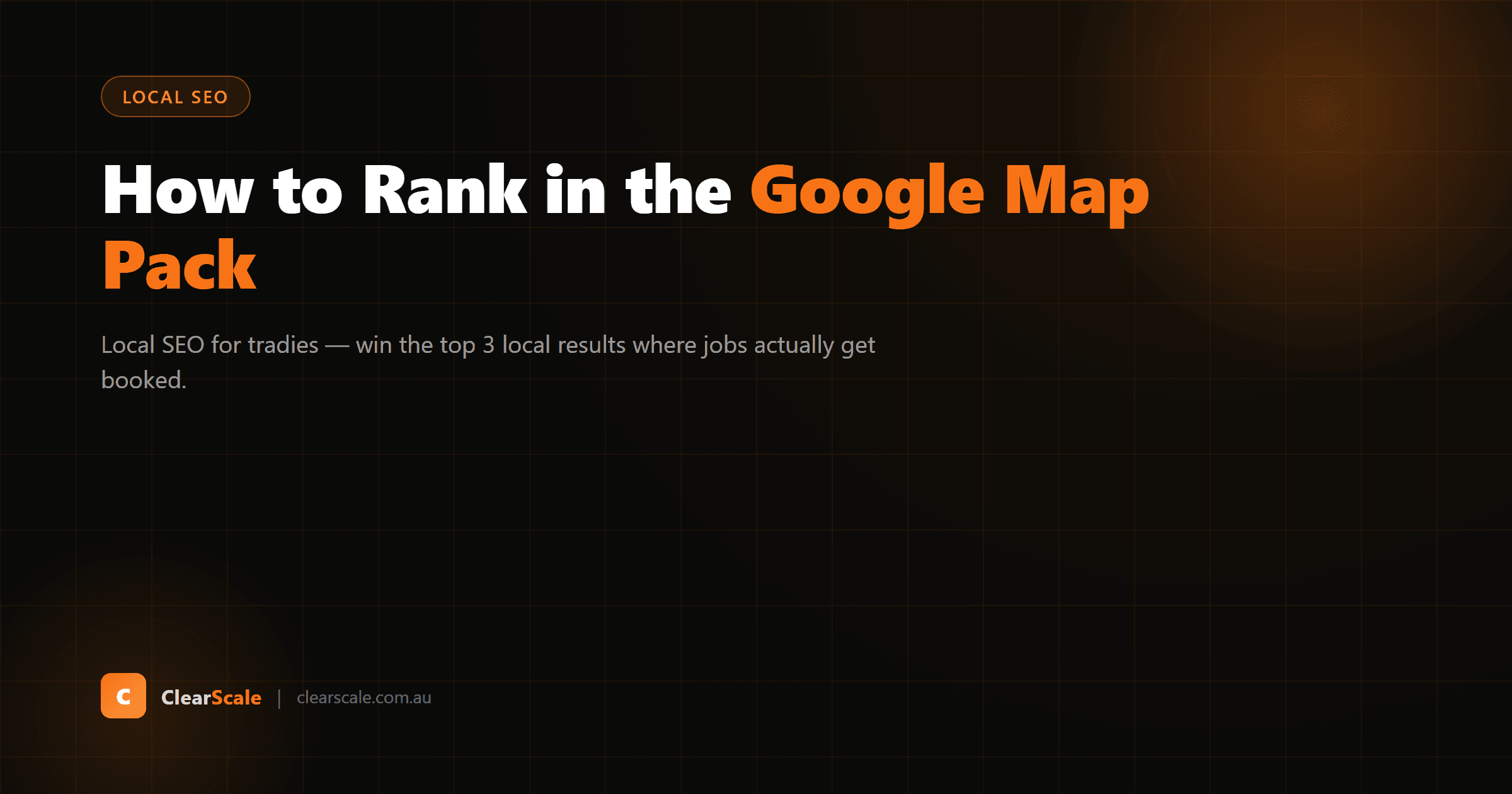Google Map Pack showing three local tradie businesses with star ratings and contact buttons