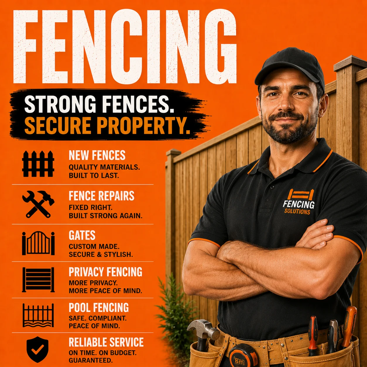 Illustration of an Australian fencing contractor — ClearScale marketing systems for fencing businesses