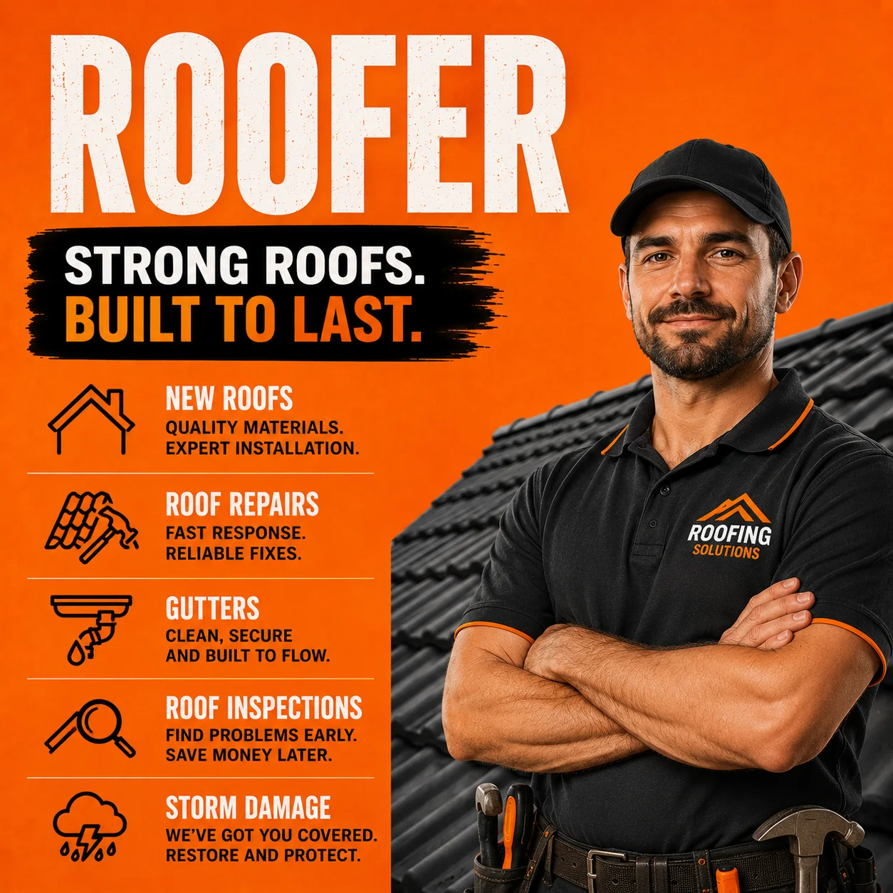 Illustration of an Australian roofer — ClearScale marketing systems for roofing businesses
